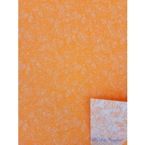 Vízhatlan mintás ív 70x100cm - Karcos Rózsás - Narancs