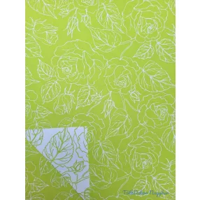   Vízhatlan mintás ív 70x100cm - Karcos Rózsás - Almazöld