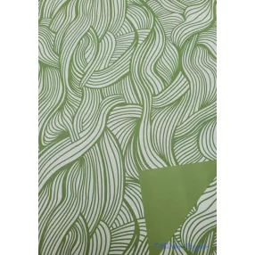 Vízhatlan mintás ív 70x100cm - Hullám minta - Zöld