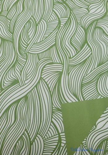 Vízhatlan mintás ív 70x100cm - Hullám minta - Zöld