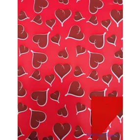   Vízhatlan mintás ív 70x100cm - Szivecske mintás - Vegyes Bordó-Piros