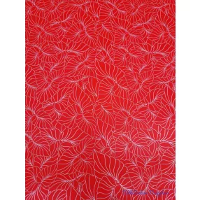 Vízhatlan mintás ív 70x100cm - Karcos Leveles - Piros