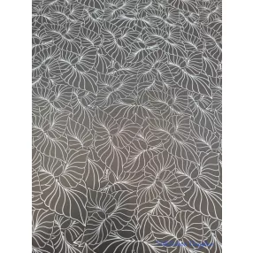 Vízhatlan mintás ív 70x100cm - Karcos Leveles - Fekete