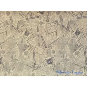   Vízhatlan mintás ív 70x100cm - Újságpapír mintás - Natúr