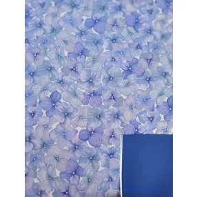 Vízhatlan mintás ív 70x100cm - Hortenzia mintás - Kék