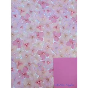   Vízhatlan mintás ív 70x100cm - Hortenzia mintás - Sötét Rózsaszín