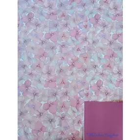   Vízhatlan mintás ív 70x100cm - Hortenzia mintás - Mályva