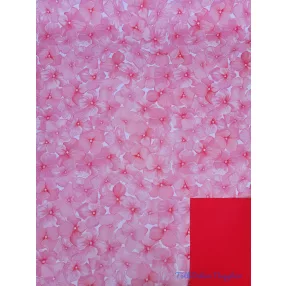 Vízhatlan mintás ív 70x100cm - Hortenzia mintás - Piros