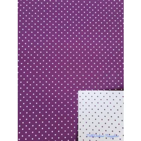   Vízhatlan mintás ív 70x100cm - Pöttyös Kétoldalú - Padlizsán-Fehér