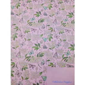   Vízhatlan mintás ív 70x100cm - Lepke mintás - Rózsaszín