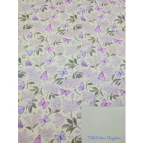 Vízhatlan mintás ív 70x100cm - Lepke mintás - Zöld