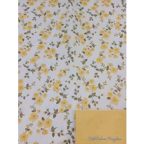 Vízhatlan mintás ív 70x100cm - Barackvirágos - Sárga