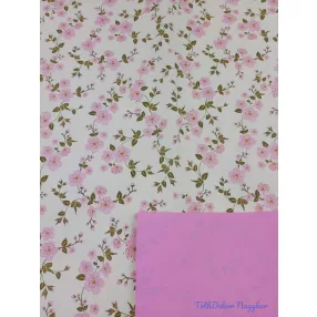   Vízhatlan mintás ív 70x100cm - Barackvirágos - Rózsaszín