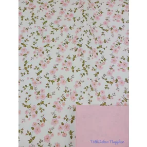   Vízhatlan mintás ív 70x100cm - Barackvirágos - Babarózsaszín