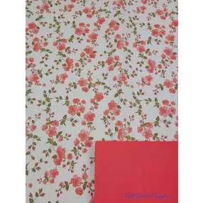 Vízhatlan mintás ív 70x100cm - Barackvirágos - Piros
