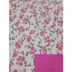 Vízhatlan mintás ív 70x100cm - Barackvirágos - Pink