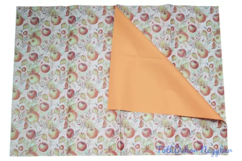 Vízhatlan mintás ív 70x100cm - Őszi Almás - Narancs