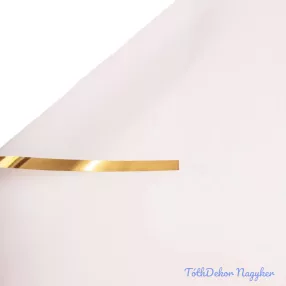 Aranyszegélyes matt fólia ív 57 x 57cm, 20db - Fehér