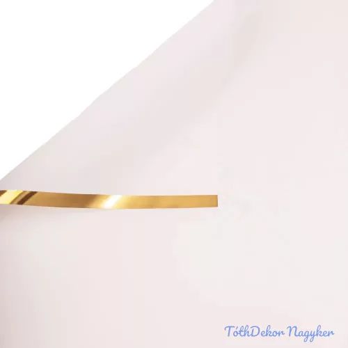 Aranyszegélyes matt fólia ív 57 x 57cm, 20db - Fehér