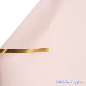   Aranyszegélyes matt fólia ív 57 x 57cm, 20db - Púder rózsaszín